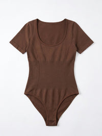 Short Sleeve Waist Corset Shapewear Thong Bodysuit
