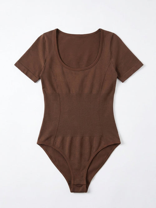Short Sleeve Waist Corset Shapewear Thong Bodysuit