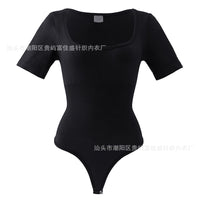 Short Sleeve Waist Corset Shapewear Thong Bodysuit
