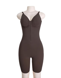 Zipper Shapewear Bodysuit for Women - Yoga & Sports Full Body Shaper