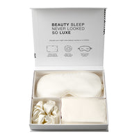 4-Piece Silk Sleep Set — Pillowcase, Eye Mask & Scrunchies Gift Box - view 11 | Bella Femina