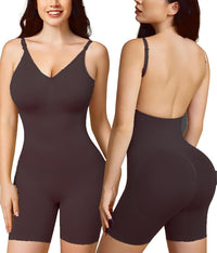 Open Back Seamless Waist Shaping Bodysuit - Plus Size