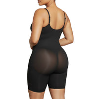Zipper Front Full Body Shaper Bodysuit with Straps
