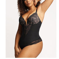 Lace-Detail Sculpting Bodysuit — Wireless Lift & Tummy Shaping - view 3 | Bella Femina