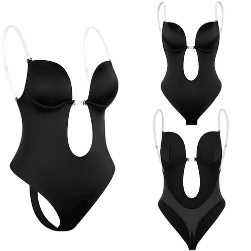Deep V Backless Body Shaper — Invisible Bra Bodysuit for Evening Wear - view 1 | Bella Femina