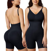 Open Back Seamless Waist Shaping Bodysuit - Plus Size