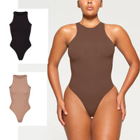 Seamless Yoga Bodysuit — Short-Sleeve Full-Body Activewear Jumpsuit - view 1 | Bella Femina