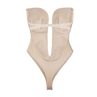 Deep V Backless Body Shaper — Invisible Bra Bodysuit for Evening Wear - view 3 | Bella Femina
