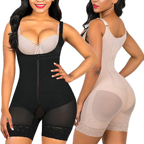 Full-Body Sculpting Bodysuit with Zipper — Seamless Compression Shapewear - view 1 | Bella Femina