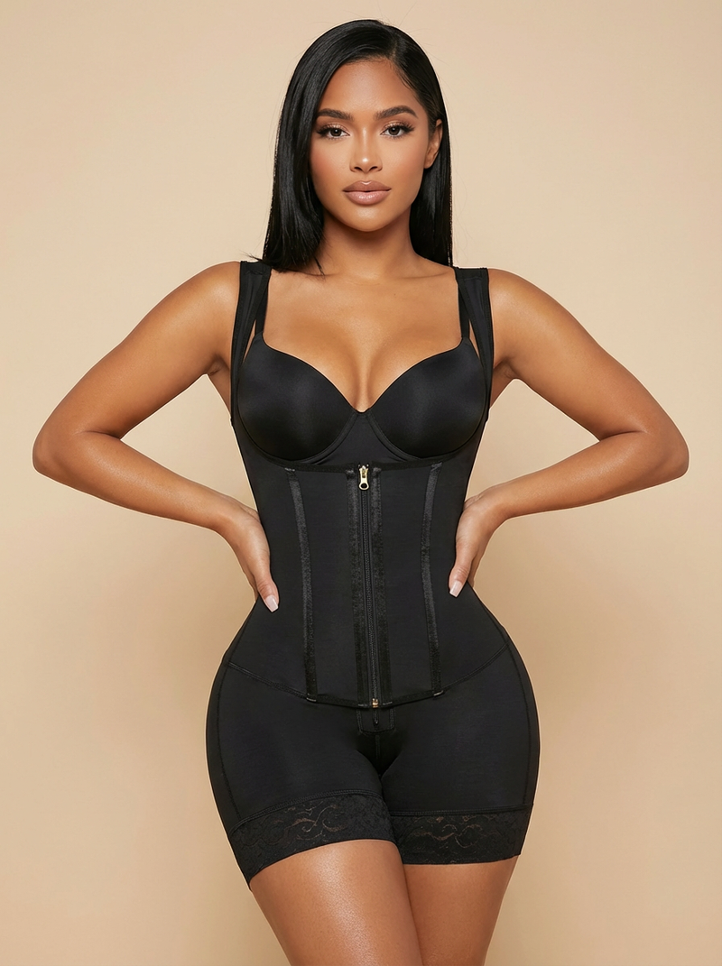 Colombian-Style 15-Steel Bone Waist Trainer — Firm Compression Corset Belt - view 1 | Bella Femina