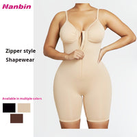 Zipper Shapewear Bodysuit for Women - Yoga & Sports Full Body Shaper